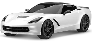 Sell a Car in Sri Lanka Front view of a metallic grey Chevrolet Corvette C7 Stingray, representing elite performance car sales in Sri Lanka at Cartivate Motors. The image highlights its aggressive aerodynamic styling, functional hood vents, and signature LED daytime running lights.